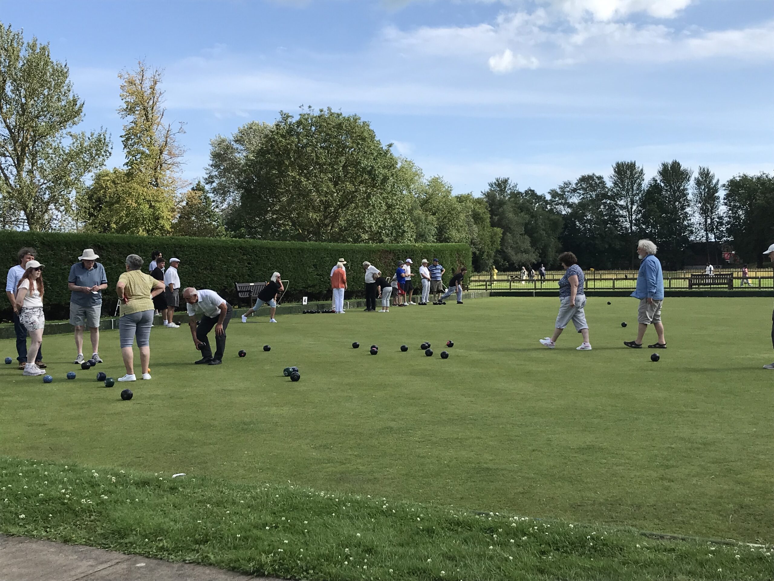 People playing bowls